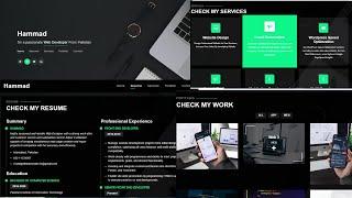 Personal Portfolio Website Design Using Html Css Bootstrap Part 2 | Resume website Design Bootstrap