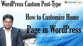 WordPress Custom Post Type Home Page customizatio | WordPress Tutorial