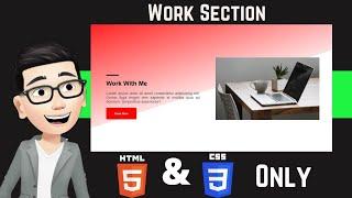 How to Make One page Website Part-3 || Work Section || Using HTML5 and CSS3 Only