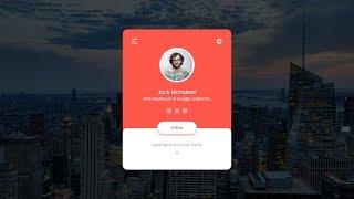 How To Make Profile Card Using HTML and CSS | User Profile Page Design with HTML & CSS