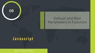 Default and Rest Parameter in Javascript  Function