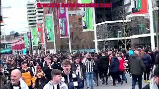 Newcastle United Fans take over Wembley - Manchester United vs Newcastle United - Carabo Cup Final