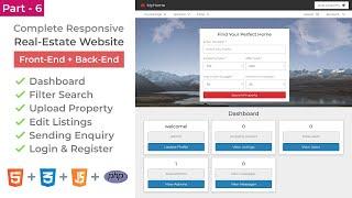 Complete Responsive Real-Estate Website Design Using HTML/CSS/JS/PHP PDO - Dashboard & View Property