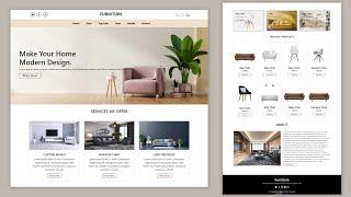 Create Complete Responsive Furniture Website Using HTML CSS & BOOTSTRAP 4