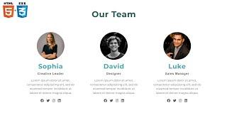 Responsive Our Team Section | Make an Our Team Section on Website using HTML & CSS