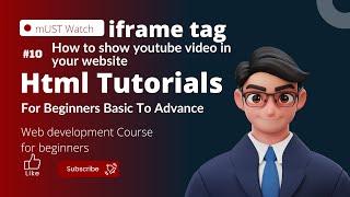 html iframe 10 - How to show youtube video in your website | web development course in urdu hindi