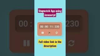 Stopwatch Simple Project using Javascript