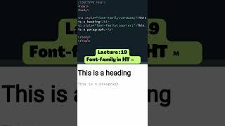 Font-family in HTML #html #css #webdevelopment #coding #shorts