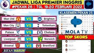 Jadwal Liga Inggris Pekan 26 | Leeds united vs Man United | Klasemen Premier League 2022 | Live Mola