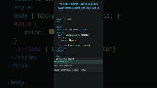 Visual Studio Code | Emmet | Speed up coding | Quick HTML element with class and id