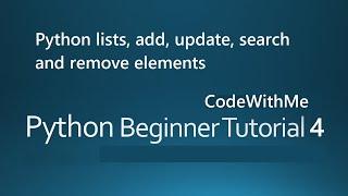 python lists, add, update, search and remove elements tutorial # 4 (urdu/Hindi)