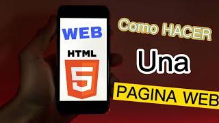 Como HACER UNA PAGINA WEB Con HTML 5!! ✅???? Como CREAR una WEB ???? #1    TUTORIAL HTML ????✅