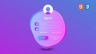 Odd Login Form | Page | UI Design To HTML and CSS | Linear Gradient | Border Radius