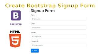 Bootstrap Sign Up Form Examples | create HTML signup form in hindi | Register page using Bootstrap