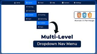 Create Multi-Level Dropdown Nav Menu | using HTML, CSS and JavaScript + ( Code Free )