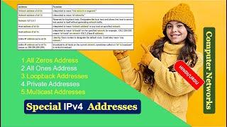 Special IPv4 Addresses|What are Special IPv4 Addresses|Special Blocks of Addresses HINDI URDU