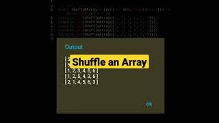 shuffle an array | javascript tutorial #shorts #html #javascript