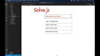 Solve js application and vanilla javascript tasks tutorial