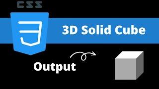 3D Solid Cube using HTML and CSS tutorial for beginners #coding #tutorial #css