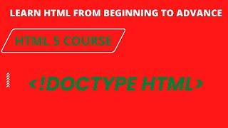 HTML TUTORIAL IN URDU /HINDI | DOCTYPE HTML 5|DOCTYPE TAG