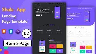 Complete Responsive App Landing Page Website | using Html  Css and Bootstrap | By Sekhsadi Academy