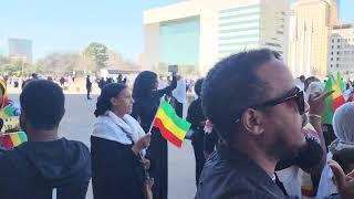 Protest in Dallas TX against government interference in Ethiopian Orthodox Tewahedo Church