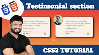 Ep71 - Two column testimonial slider css3 tutorial with source code