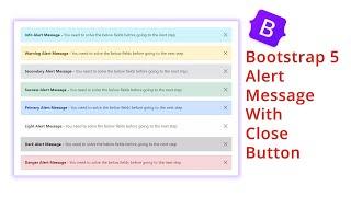 Bootstrap 5 Alert Message With Close Button | Bootstrap 5 Example