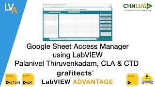 Google Sheet Access Manager using LabVIEW Palanivel CHNLUG 2