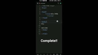 Hello HTML | First HTML| Hello world  | HTML on Phone | HTML tutorial  #html #htmltutorial