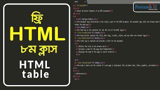 table, thead, tbody, tfoot, th, tr and td tag | html 5 tutorial in Bangla - Class 08 | Pentanik IT