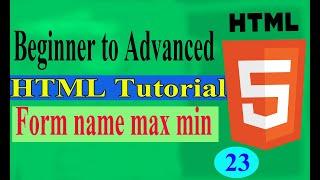 How To Maximum And Minimum In HTML Form.