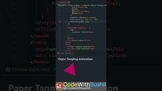 Paper Dangling Animation #HTML and #CSS tutorial for beginners 2023 #shorts #coding #CodeWithushil