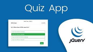 How to Create a Quiz App with Timer using HTML CSS , JavaScript & Jquery | Quiz Web App using Jquery