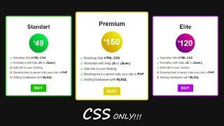 Responsive Price Card HTML CSS | CSS Animation