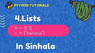 4.Lists [Python 3 Programming Tutorials] in sinhala