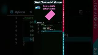 Create a heart shape in html css #shorts #short #webtutorialguru #javascript #html #css #html5 #css3
