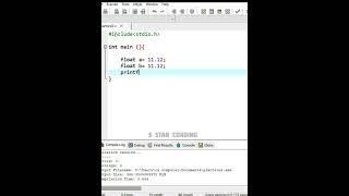 C programming Print "float number" #Coading #shorts #ytshorts #sstsrcoading #programming #hacker