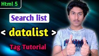 Datalist Tag In HTML 5 Tutorial In Hindi | What is datalist tag  In Html