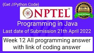 NPTEL Programming in Java week 12 all 5 programming assignment answer with code link