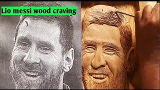 Lio messi Wood craving design | Amazing Sculpture Lionel messi from wood  art cnc #liomessi #woodart