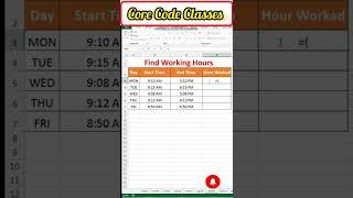 How to Find Working Hours between two times #shorts #excel #exceltips #exceltutorial #ytshorts