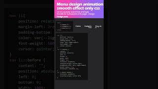 #shorts  menu design smooth animation only css