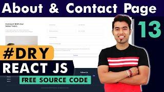 Complete About & Contact Us Page in Just 30Sec ???? React Firebase JS Website Tutorial In Hindi #13