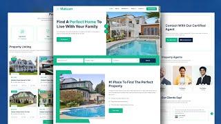 Responsive House Rent Website Using HTML CSS Bootstrap | Bootstrap 5 Website Tutorial