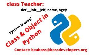 CLASS & OBJECT IN PYTHON| HOW TO CREATE AN OBJECT FROM A CLASS? OOP| PYTHON OOP