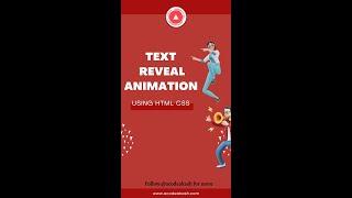 Text reveal animation using #html and #css only