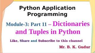 Dictionaries and Tuples in Python