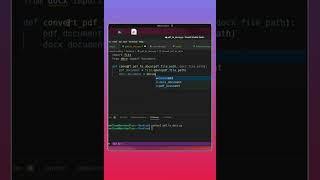 Make Python App to Convert Pdf to Docx File under 1 Minute #shorts #1minutevideo #1minuteknowledge