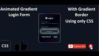 Animated Gradient Login Form| Using only CSS and HTML| CSS Animation